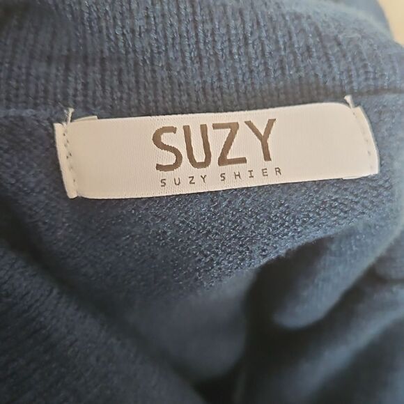 Suzy Shier Knitted Turtle Neck Long Sleeves Sweater XS Blue - Picture 7 of 16